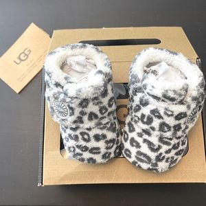 NWT UGG Bixbee Leopard Infant Booties - Size 0/1